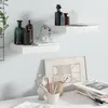 Image de vidaXL ÃtagÃ¨re murale flottante 2 pcs Blanc brillant 23x23,5x3,8cm MDF