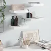 Image de vidaXL ÃtagÃ¨re murale flottante 4 pcs Blanc brillant 23x23,5x3,8cm MDF
