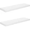 Image de Vidaxl EtagÃ¨re Murale Flottante 2 Pcs Blanc Brillant 80x23,5x3,8cm Mdf