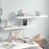Image de vidaXL ÃtagÃ¨re murale flottante 2 pcs Blanc brillant 90x23,5x3,8cm MDF