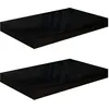 Image de vidaXL ÃtagÃ¨re murale flottante 2 pcs Noir brillant 40x23x3,8 cm MDF
