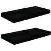 Image de vidaXL ÃtagÃ¨re murale flottante 2 pcs Noir brillant 50x23x3,8 cm MDF