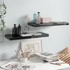Image de vidaXL ÃtagÃ¨re murale flottante 2 pcs Noir brillant 60x23,5x3,8 cm MDF