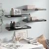 Image de vidaXL ÃtagÃ¨re murale flottante 4 pcs Noir brillant 60x23,5x3,8 cm MDF