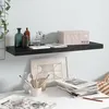 Image de vidaXL ÃtagÃ¨re murale flottante Noir brillant 80x23,5x3,8 cm MDF