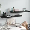 Image de vidaXL ÃtagÃ¨re murale flottante 2 pcs Noir brillant 80x23,5x3,8 cm MDF