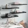 Image de vidaXL ÃtagÃ¨re murale flottante 4 pcs Noir brillant 80x23,5x3,8 cm MDF