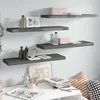 Image de vidaXL ÃtagÃ¨re murale flottante 4 pcs Gris brillant 80x23,5x3,8 cm MDF