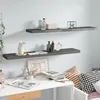 Image de vidaXL ÃtagÃ¨re murale flottante 2 pcs Gris brillant 120x23,5x3,8cm MDF