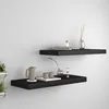 Image de vidaXL ÃtagÃ¨res murales flottantes 2 pcs noir 60x23,5x3,8 cm MDF