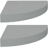 Image de vidaXL ÃtagÃ¨res d'angle flottantes 2 pcs Gris 25x25x3,8 cm MDF