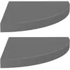 Image de vidaXL ÃtagÃ¨res d'angle flottantes 2 pcs Gris brillant 35x35x3,8cm MDF
