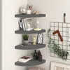 Image de vidaXL ÃtagÃ¨res d'angle flottantes 4 pcs Gris brillant 35x35x3,8cm MDF