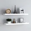 Image de vidaXL ÃtagÃ¨res Ã  rebord pour cadre photo 2 pcs Blanc 80x9x3 cm MDF