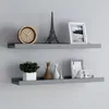 Image de vidaXL ÃtagÃ¨res Ã  rebord pour cadre photo 2 pcs Gris 80x9x3 cm MDF