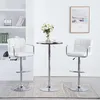 Image de vidaXL Tabourets de bar 2 pcs Blanc Similicuir