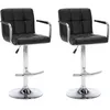 Image de vidaXL Tabourets de bar 2 pcs Noir Similicuir