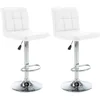 Image de vidaXL Tabourets de bar 2 pcs Blanc Similicuir