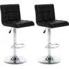 Image de vidaXL Tabourets de bar 2 pcs Noir Similicuir
