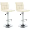 Image de vidaXL Tabourets de bar 2 pcs CrÃ¨me Similicuir