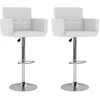 Image de vidaXL Tabourets de bar lot de 2 blanc similicuir