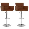 Image de vidaXL Tabourets de bar lot de 2 marron similicuir