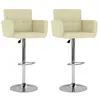Image de vidaXL Tabourets de bar lot de 2 crÃ¨me similicuir