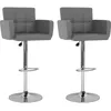 Image de vidaXL Tabourets de bar lot de 2 gris similicuir