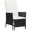 Image de vidaXL Chaise inclinable de jardin avec coussins RÃ©sine tressÃ©e Noir