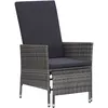 Image de vidaXL Chaise inclinable de jardin avec coussins RÃ©sine tressÃ©e Gris