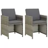 Image de Vidaxl Chaises De Jardin 2 Pcs Avec Coussins RÃ©sine TressÃ©e Gris