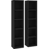 Image de vidaXL Armoires Ã  CD 2 pcs Noir 21x16x93,5 cm AgglomÃ©rÃ©