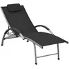Image de Vidaxl Chaise Longue TextilÃ¨ne Et Aluminium Noir
