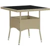 Image de vidaXL Table Ã  dÃ®ner d'extÃ©rieur Beige RÃ©sine tressÃ©e et verre