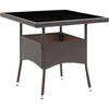 Image de Vidaxl Table De Salle Ã Manger De Jardin Marron RÃ©sine TressÃ©e