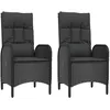 Image de Vidaxl Chaises D'extÃ©rieur 2 Pcs RÃ©sine TressÃ©e Noir