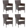 Image de Vidaxl Chaises Ã Manger De Jardin Lot De 4 RÃ©sine TressÃ©e Marron