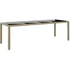 Image de Table De Jardin Avec Dessus En Verre Beige RÃ©sine TressÃ©e