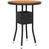Image de Vidaxl Table De Jardin Ã60x75 Cm Acacia Et RÃ©sine TressÃ©e Noir