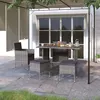 Image de Vidaxl Jeu De Chaise Et Tabouret De Jardin 4 Pcs RÃ©sine TressÃ©e Gris