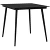 Image de vidaXL Table Ã  dÃ®ner de jardin Noir 80x80x74 cm Acier et verre