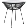 Image de Vidaxl Table De Salle Ã Manger De Jardin Noir Ã70x74 Cm Rotin Et Verre
