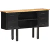 Image de Vidaxl Buffet 110x30x65 Cm Bois De Manguier Massif Brut Et Acier