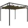 Image de Vidaxl Chapiteau De Jardin Avec Auvent RÃ©tractable 3x3m Taupe 180 G/MÂ²