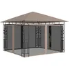 Image de vidaXL BelvÃ©dÃ¨re avec moustiquaire 3x3x2,73 m Taupe 180 g/mÂ²