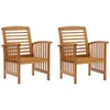 Image de Vidaxl Chaises De Jardin 2 Pcs Bois D'acacia Massif