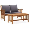 Image de Vidaxl Salon De Jardin 2 Pcs Avec Coussins Bois D'acacia Solide