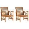 Image de Vidaxl Chaises De Jardin Lot De 2 Bois D'acacia Massif