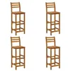 Image de Tabourets De Bar Set 4 Pcs Dossier & Repose-Pieds 75x45x95 Cm Bois D'acacia Massif