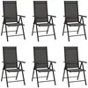 Image de Vidaxl Chaises De Jardin Pliables 6 Pcs TextilÃ¨ne Noir